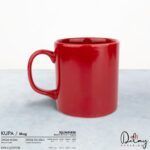 Baskılı Kırmızı Seramik Kupa