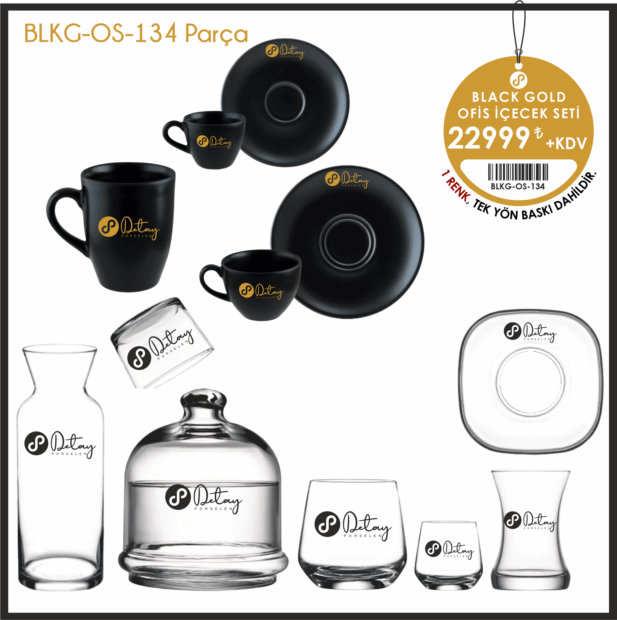 OFİS SETİ ÜRÜN-1 Black Gold Ofis İçecek Seti - Görsel 1